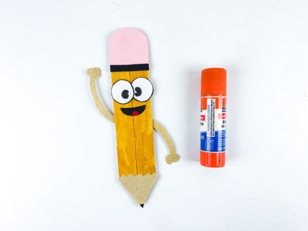 Finished pencil craft with glue stick