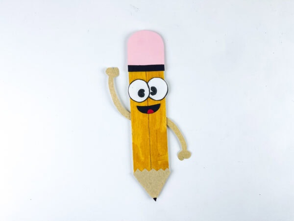 Completed pencil craft on white background