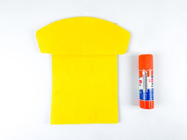 Yellow paper bus body with glue stick