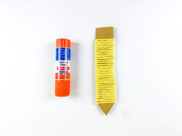 Yarn wrapped pencil craft with glue stick