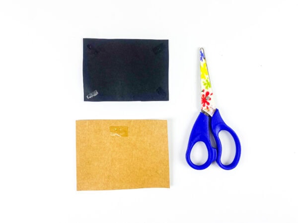 Paper chalkboard pieces with scissors