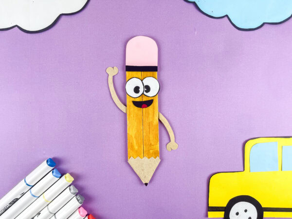 Pencil craft on purple background