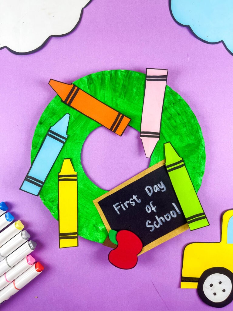 first day of school wreath craft