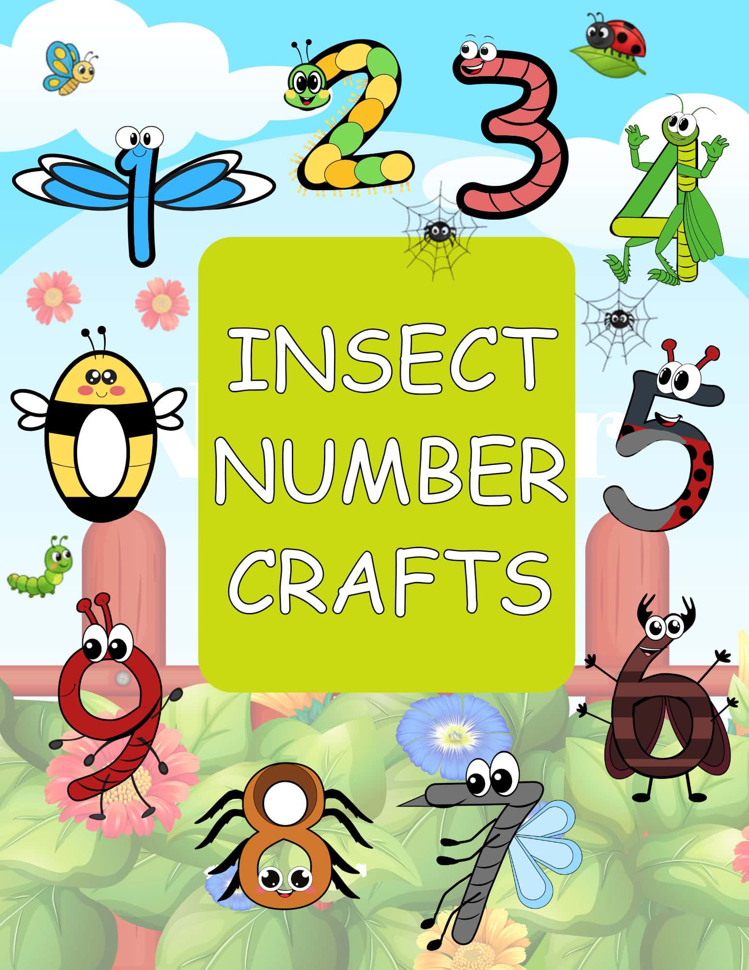 Free Number Insect Crafts: Learn Numbers 0-9 with Bugs