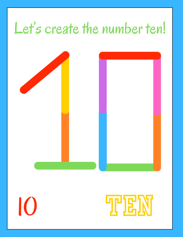 number 10 popsicle stick craft