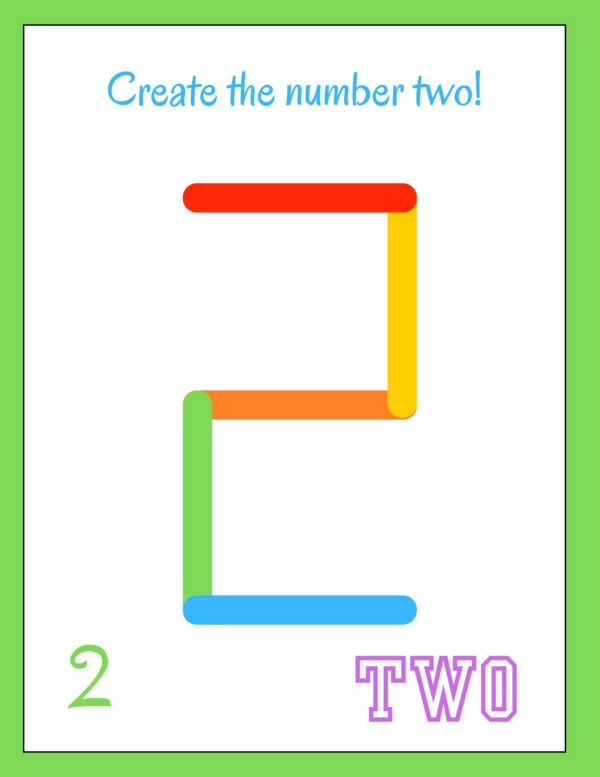 number 2 free printable popsicle stick numbers craft 