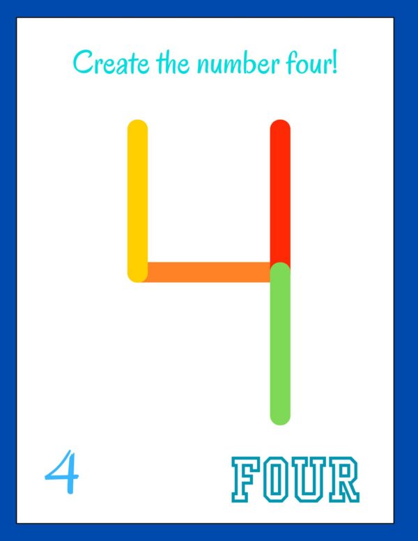 number 4 popsicle stick craft 