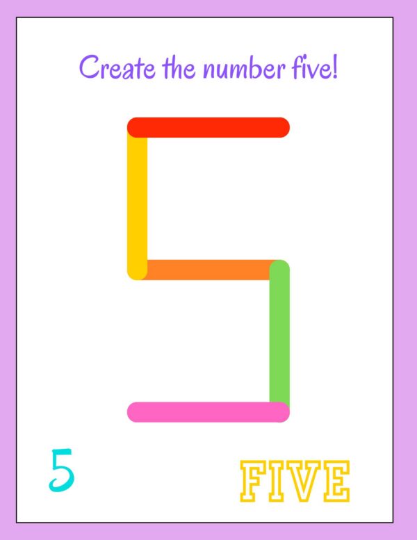 number 5 popsicle stick craft 