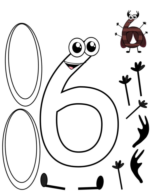 number 6 printable numbers craft