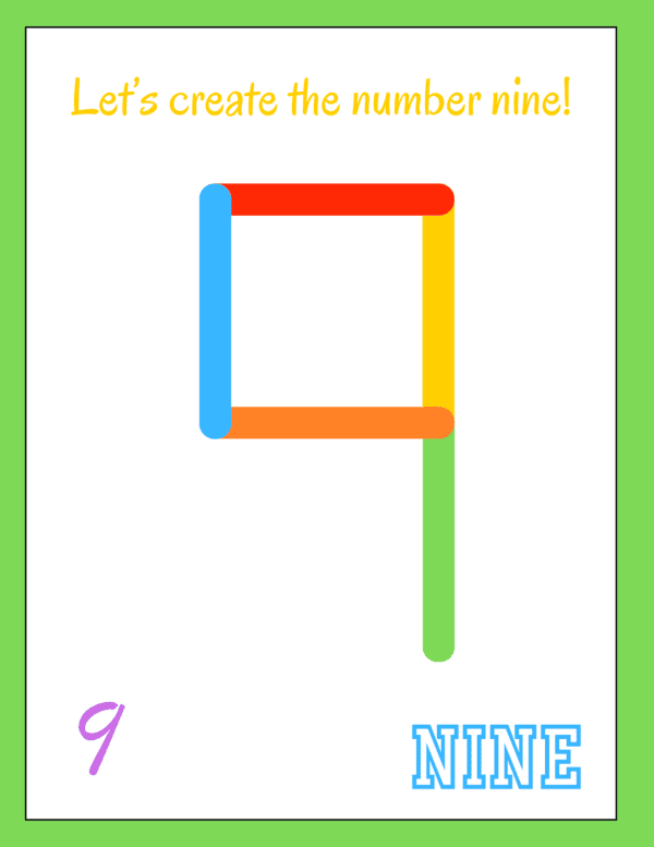 number 9 popsicle stick craft