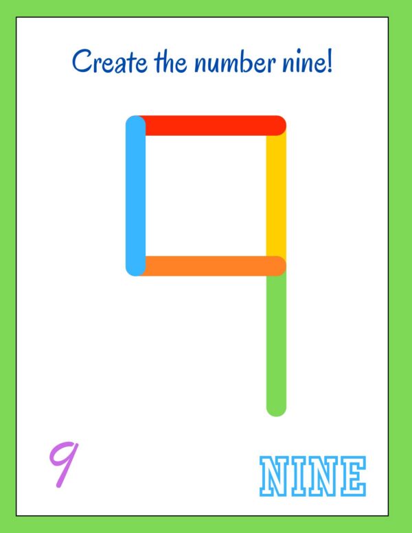 number 9 popsicle stick craft