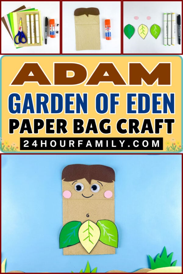 Adam Garden of Eden craft materials and finished project