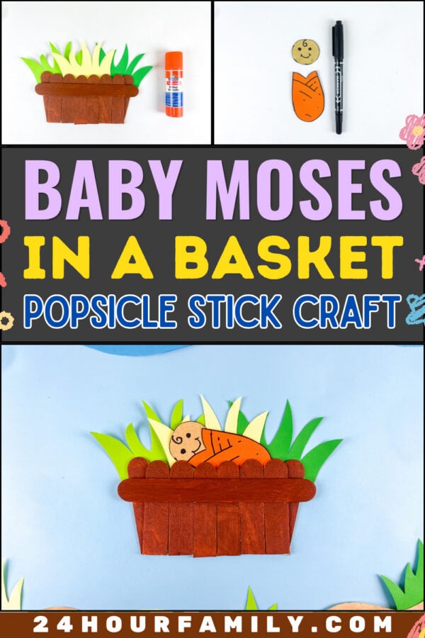 Baby Moses popsicle stick craft collage