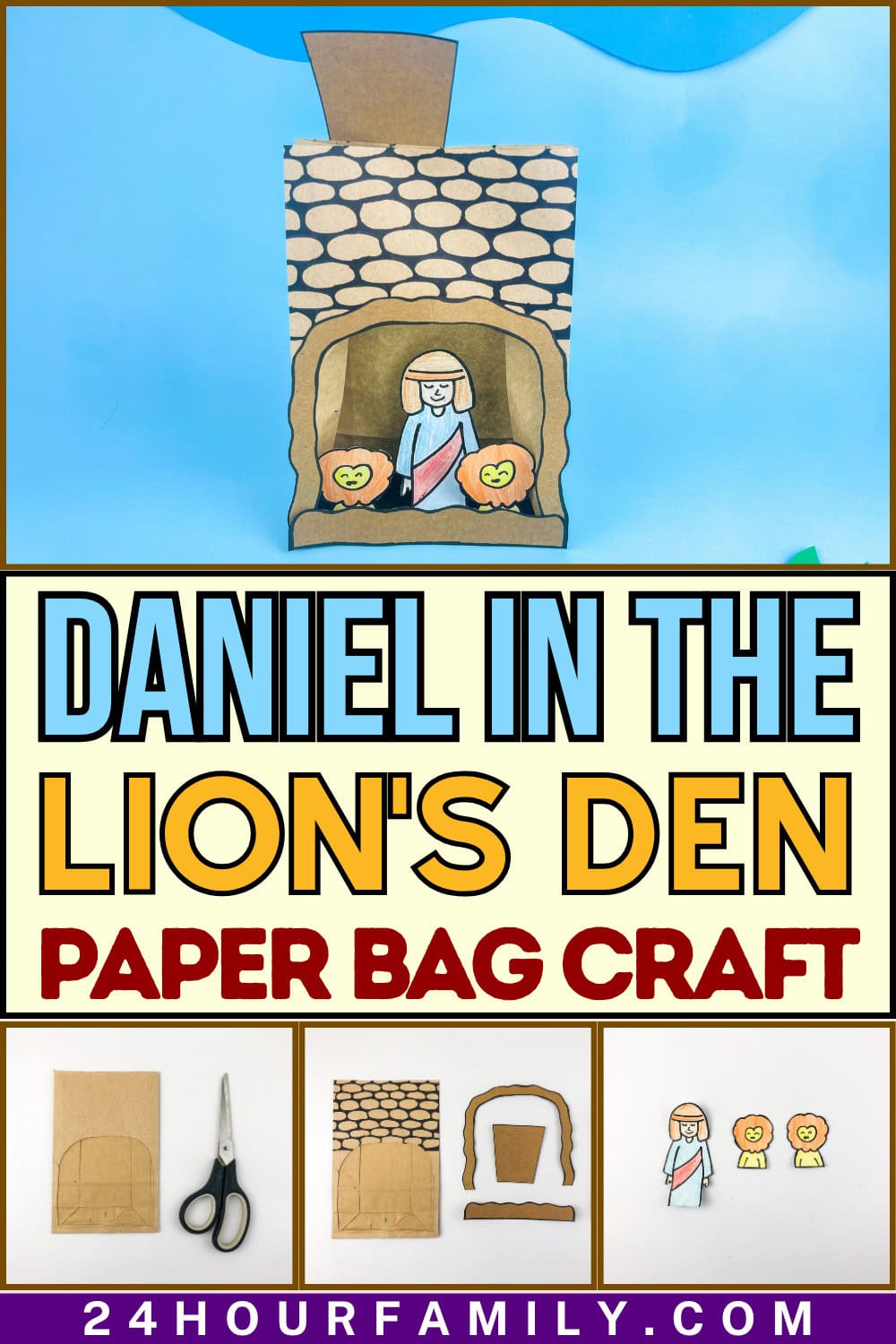 Daniel in The Lion's Den Craft: 3D Paper Bag Bible Craft for Kids ...