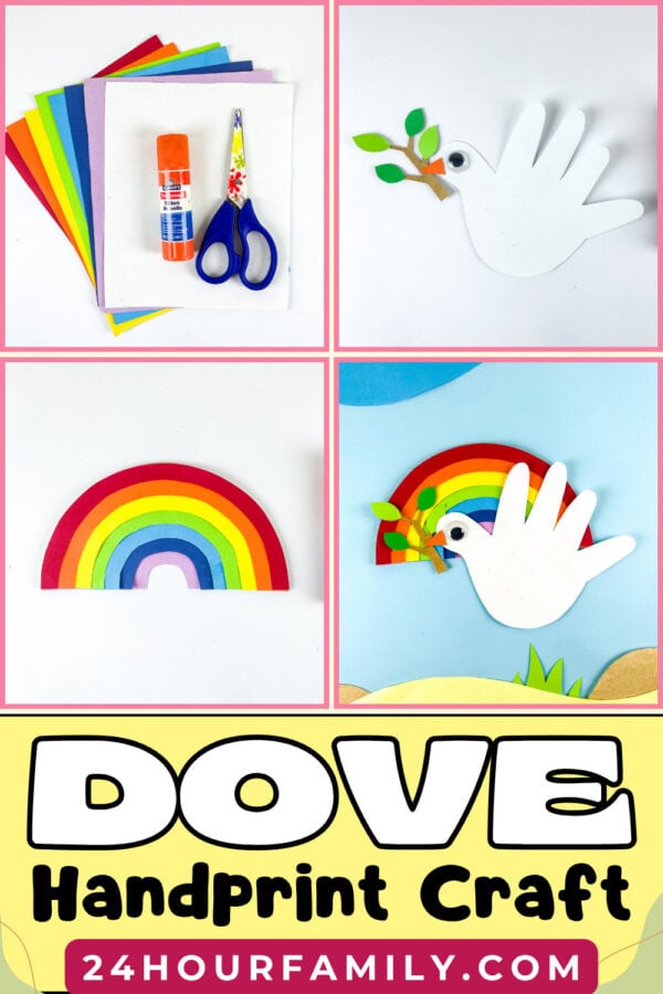 Dove handprint craft step-by-step collage