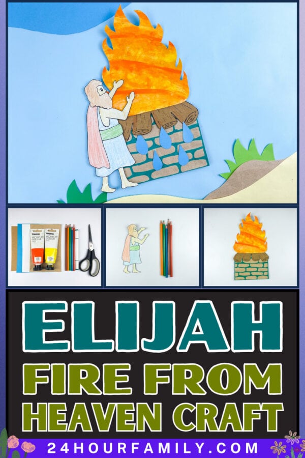 Elijah Fire From Heaven craft collage poster