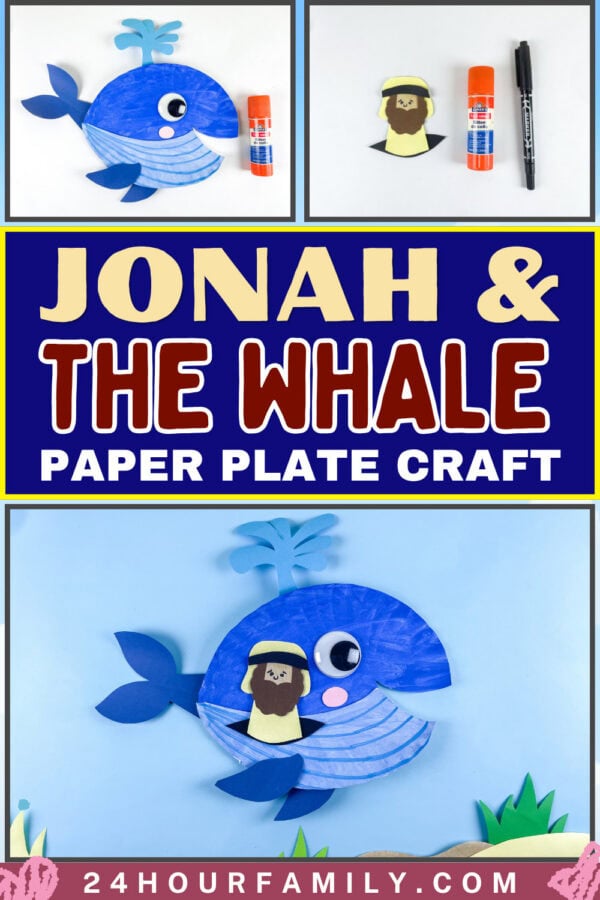 Jonah and the Whale paper plate craft collage