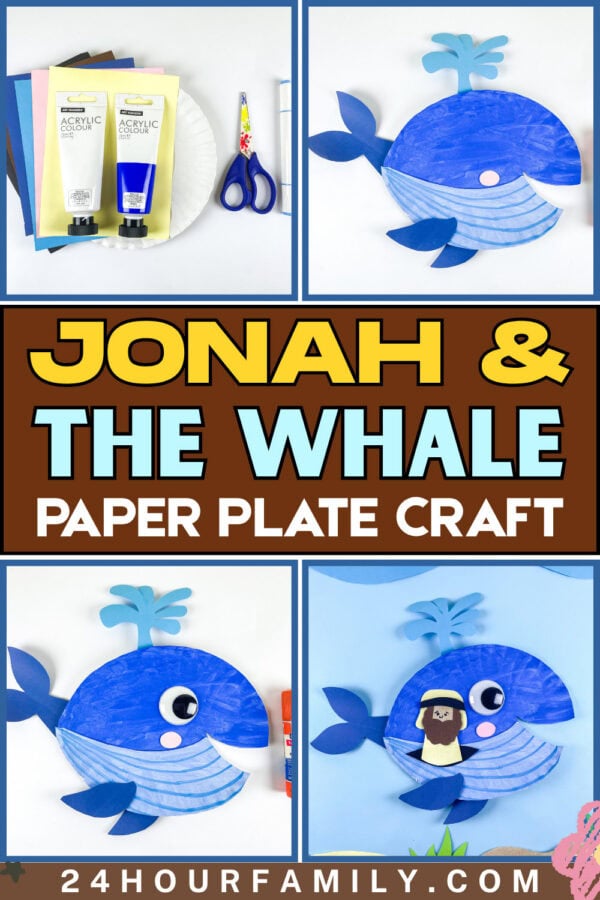 Jonah and the Whale paper plate craft collage design