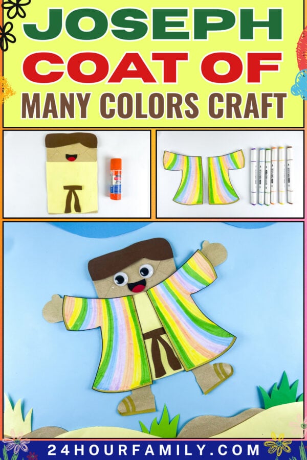 Joseph Coat of Many Colors craft collage and finished project