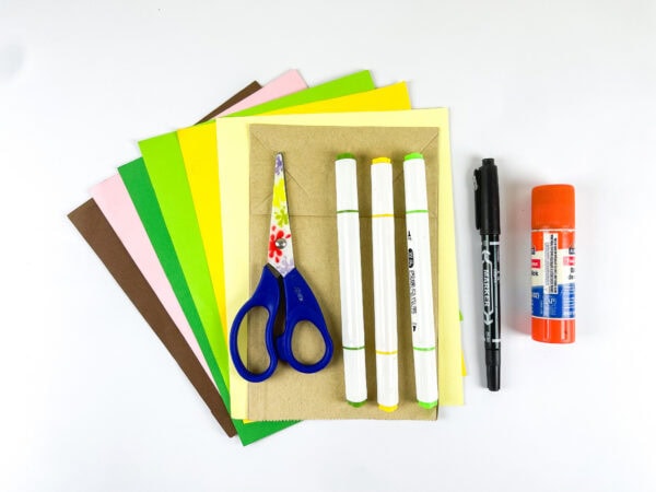Craft supplies for Eve paper bag craft