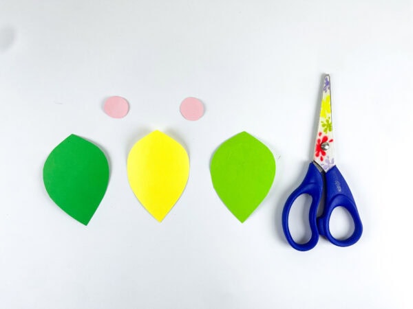 Paper leaves and pink circles for Adam craft