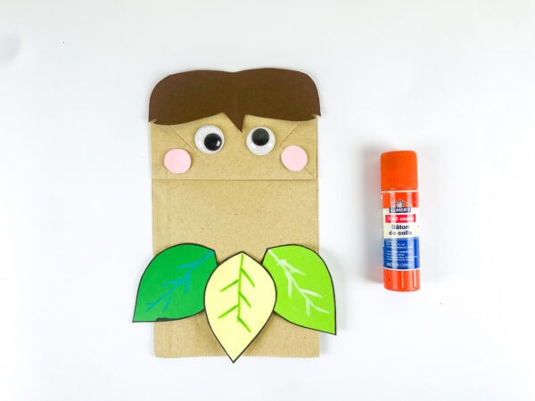 Adam paper bag craft with googly eyes