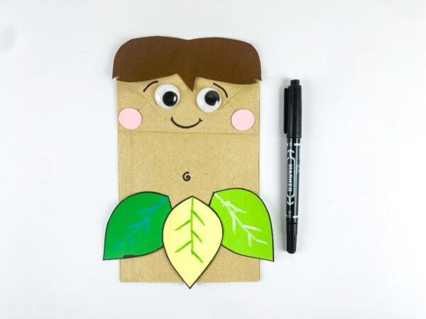 Finished Adam Garden of Eden paper bag craft