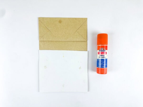 Paper bag and glue stick