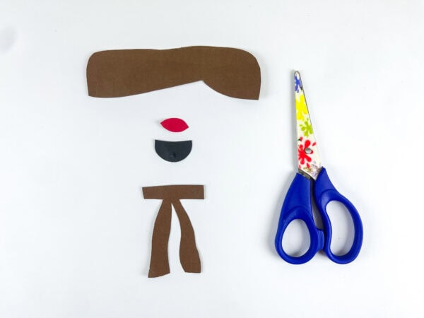 Cut out hair, face, and clothing pieces