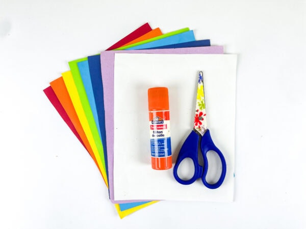 Craft supplies for dove handprint project