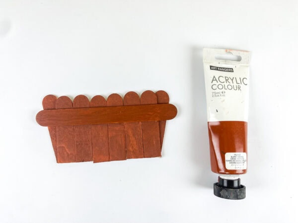 Painted popsicle stick basket
