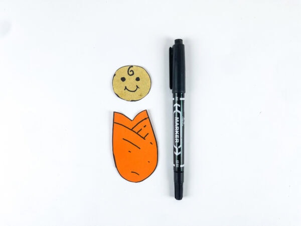 Drawn Baby Moses craft pieces