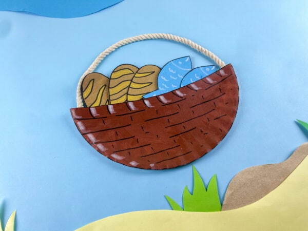 Basket craft on Bible story background