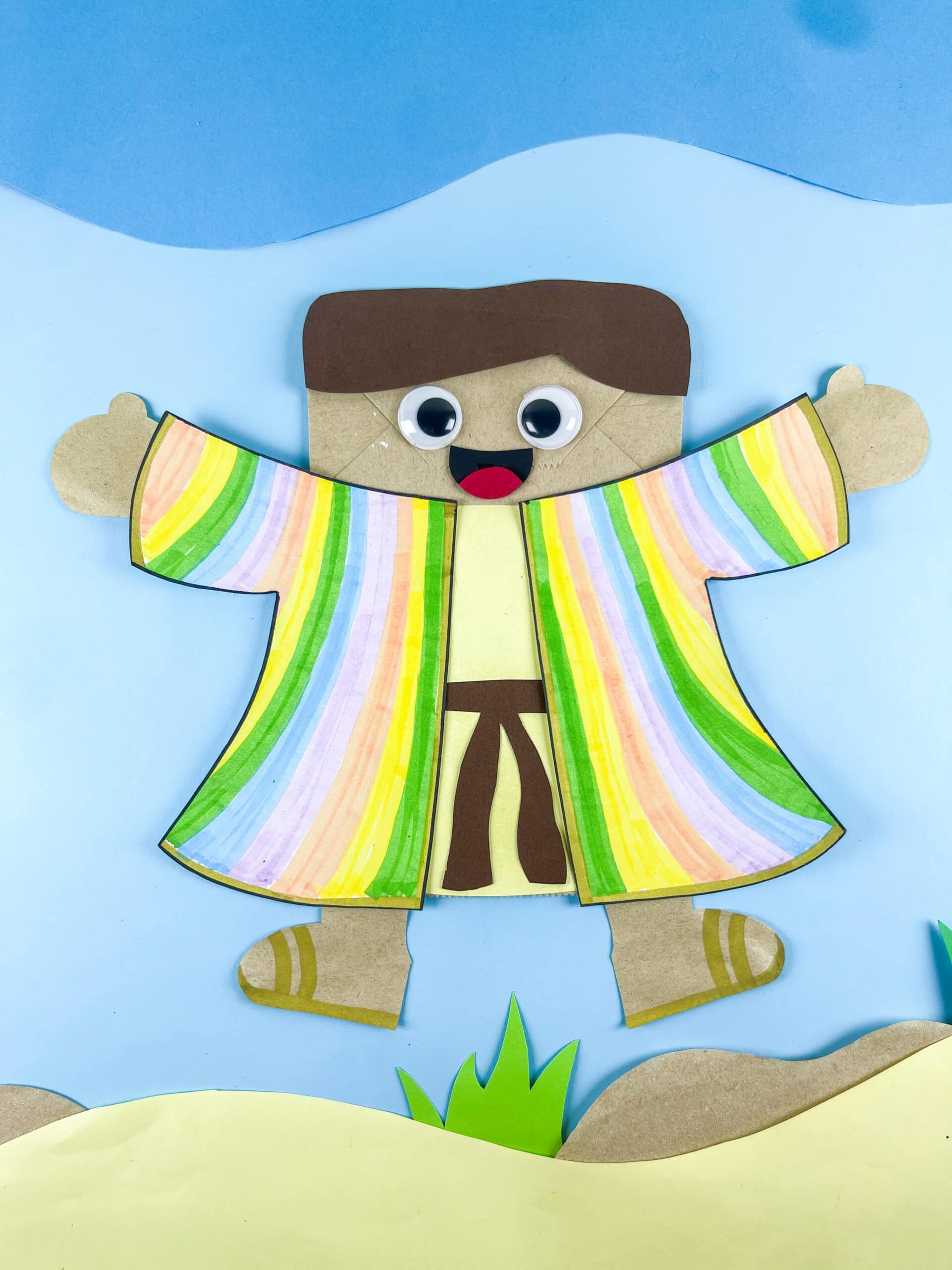 Joseph Coat of Many Colors Craft for Kids (Free Template)