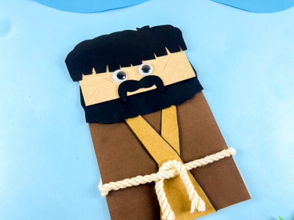 Moses paper bag craft with rope belt
