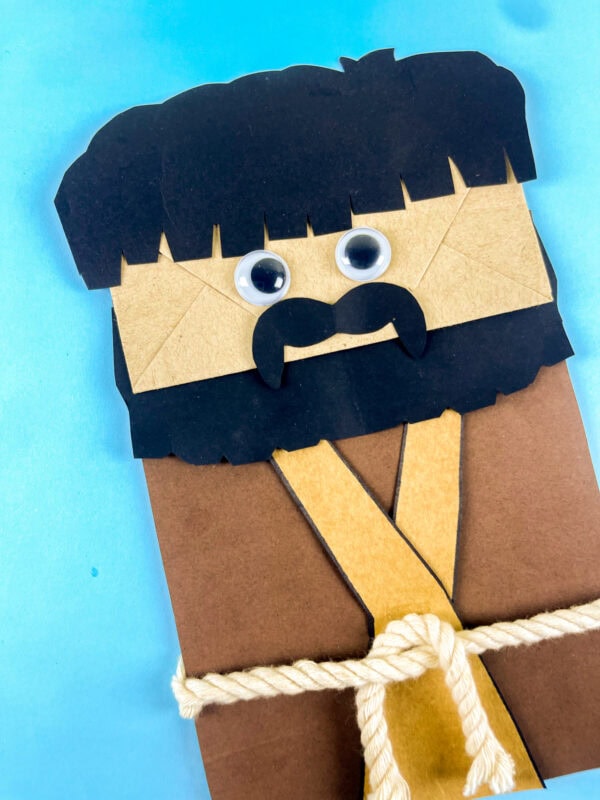 Close-up of Moses paper bag craft