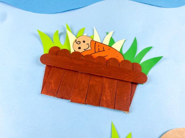 Baby Moses basket craft display