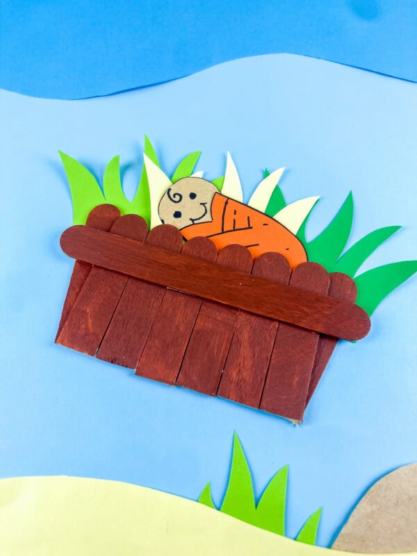 Baby Moses basket craft scene