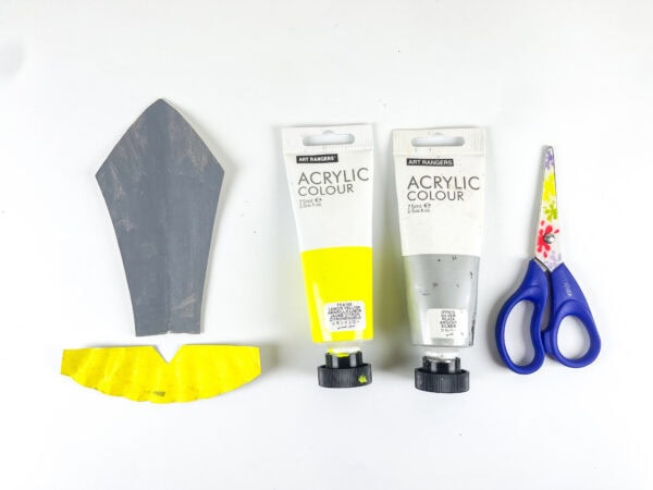 Painted sword blade and guard pieces