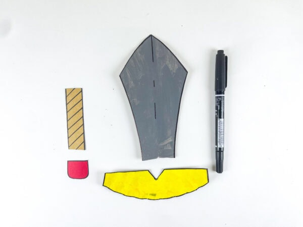 Sword craft pieces with marker