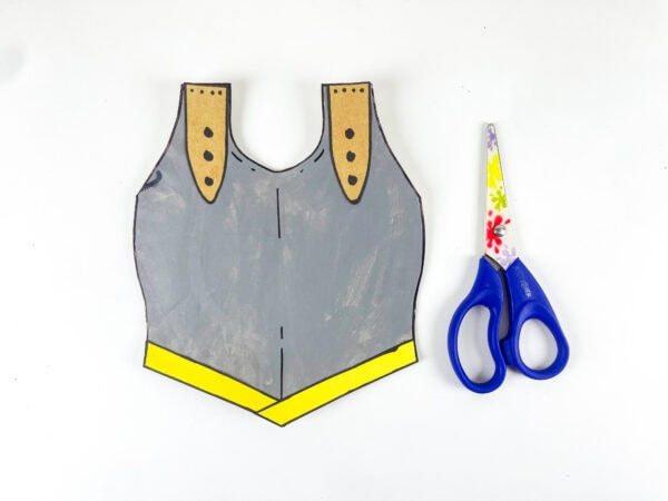 Breastplate craft with yellow trim attached