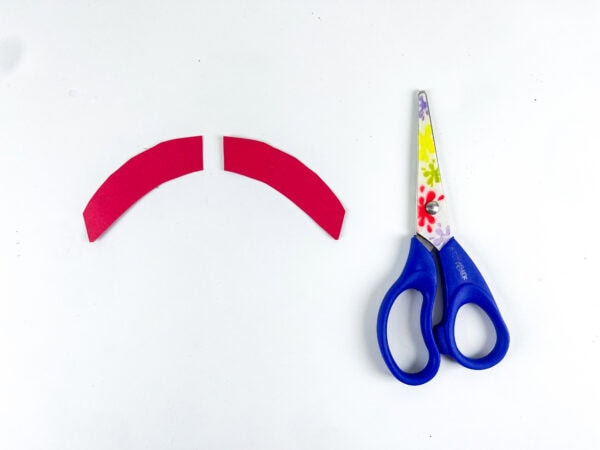 Red paper strips for shoe tops