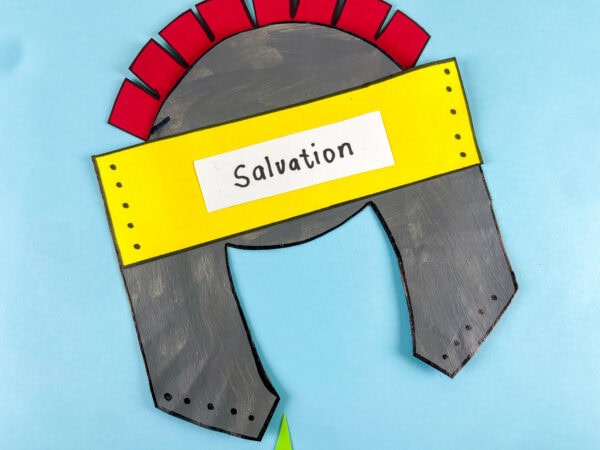 Close-up of Salvation helmet craft