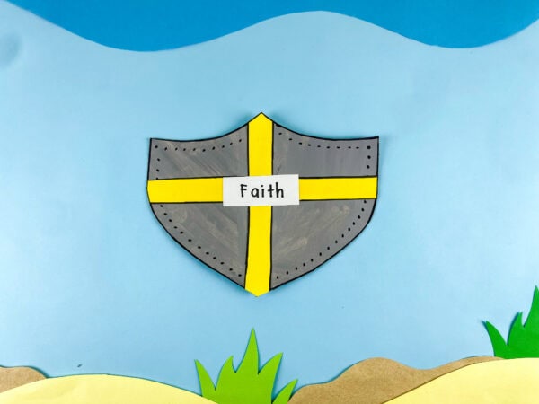 Shield of Faith craft on blue background