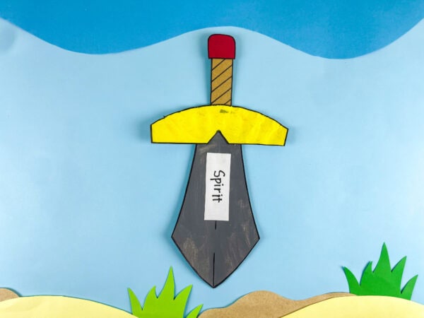 Completed Sword of the Spirit paper craft