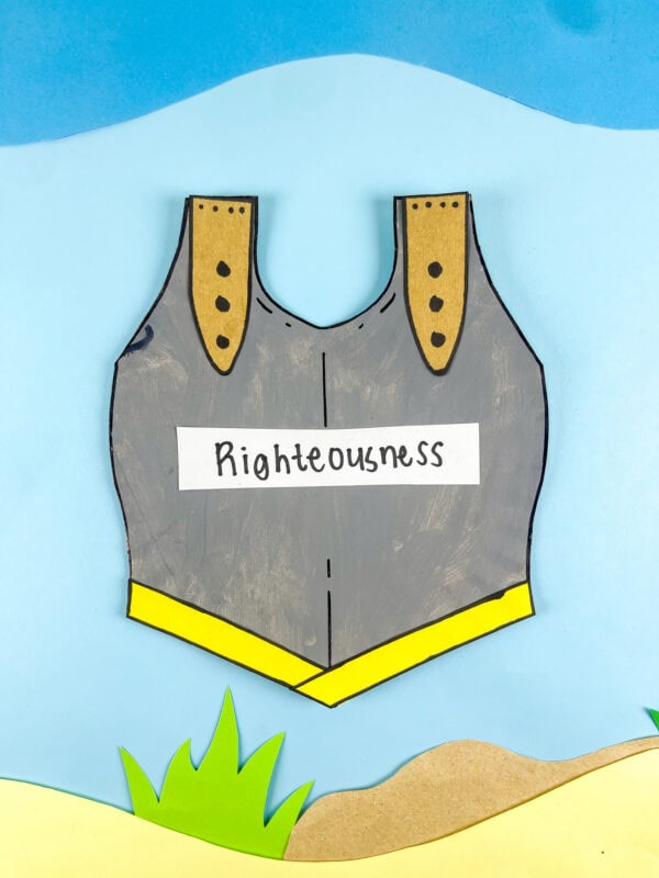 Breastplate craft on blue background