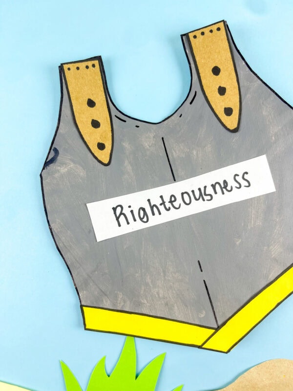 Angled view of breastplate of righteousness craft
