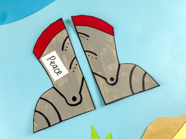 Close-up of Shoes of Peace craft
