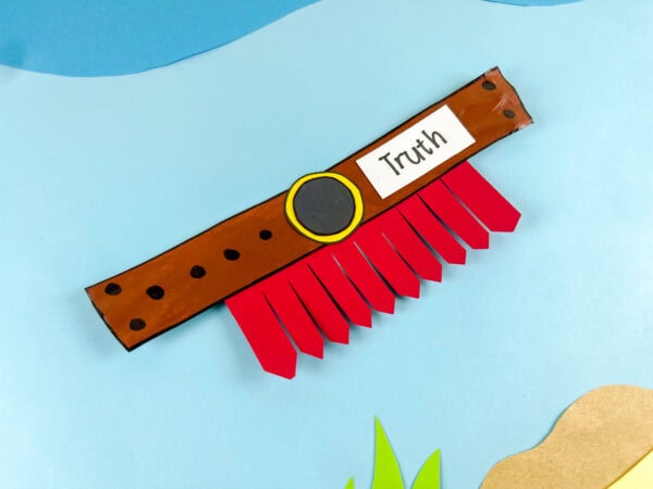 Close-up of Armor of God truth belt craft