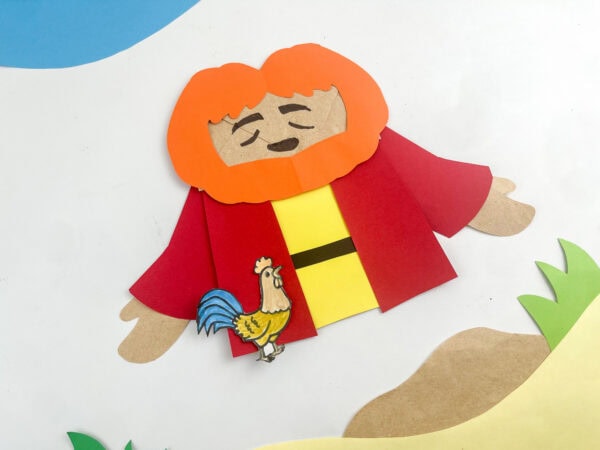 Peter Bible paper craft on desert background